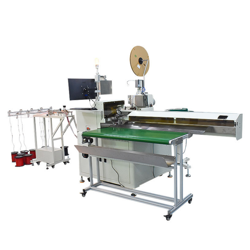 中山文忠剝皮扭線單端壓著穿殼沾錫絞線 全自動(dòng)多位插殼沾錫機(jī) 電線切斷 