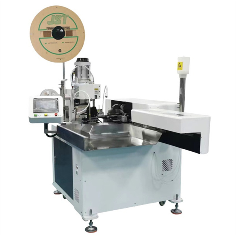 全自動雙頭單壓防水栓端子機 自動裁線剝線扭線自動鉚壓于一體